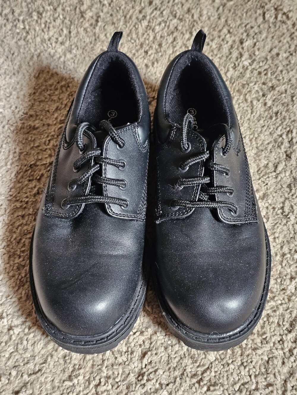 Boys Black Dress Shoes - Size 3 - George Brand - Excellent Condition Great Tread